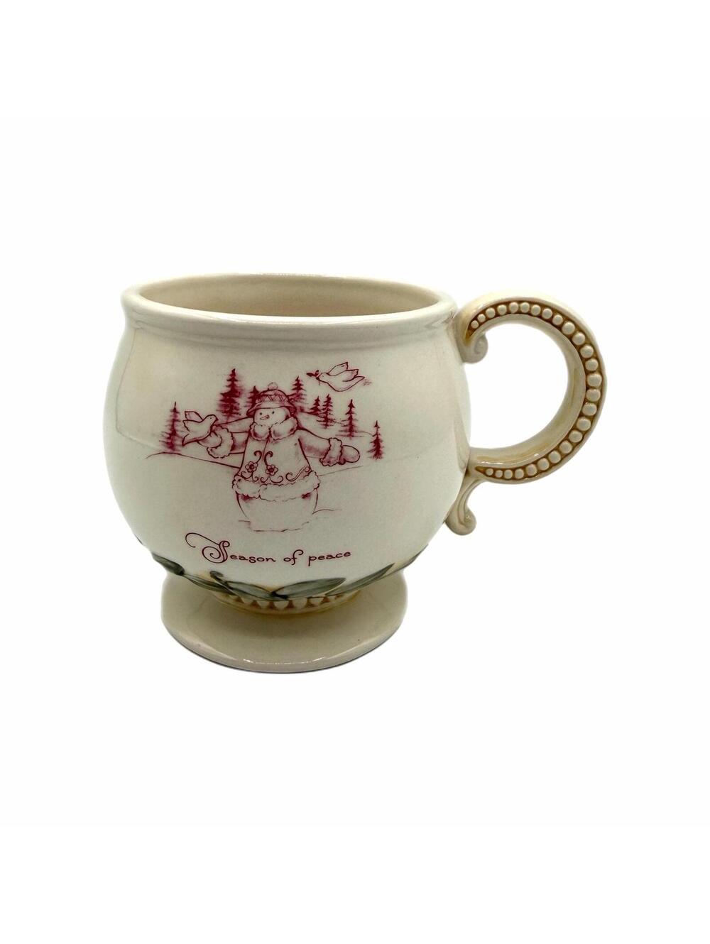 Vintage AMSCAN Holiday Traditions Season of Peace Footed Coffee Mug